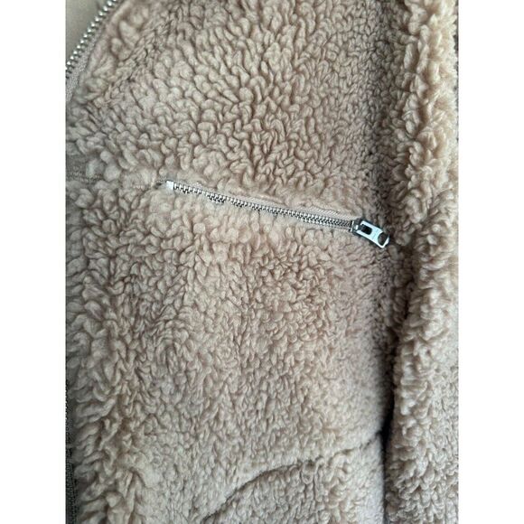 Aritzia Wilfred Free The Teddy Jacket Zip Up Sherpa in Tan Small Oversized - Picture 3 of 12